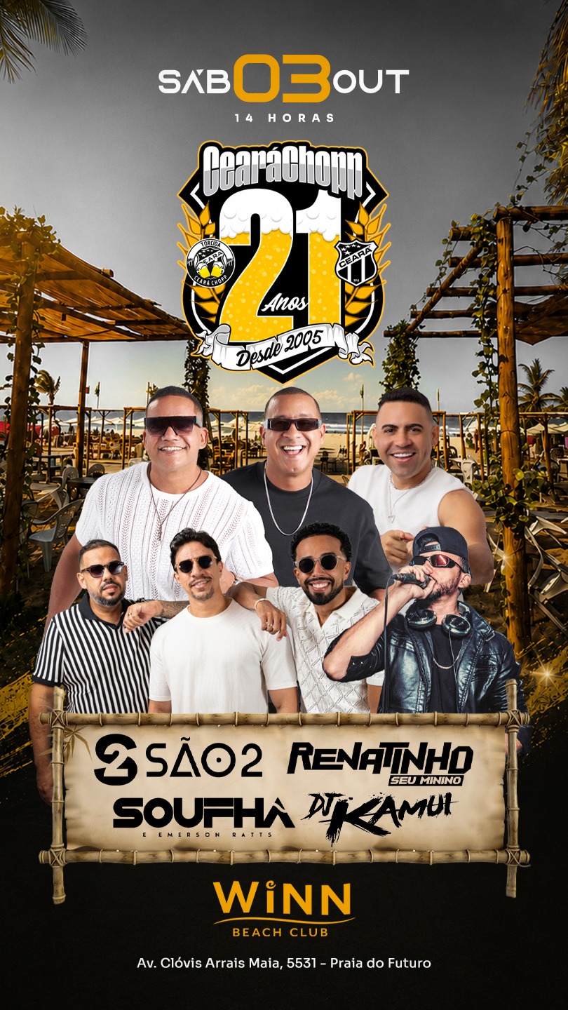 Imagem da notícia: 🍻 VENDAS ABERTAS! FESTA CEARÁCHOPP — 21 ANOS